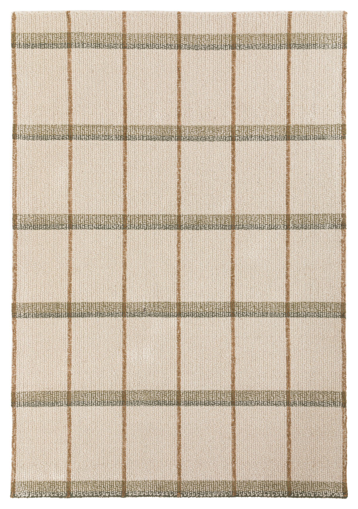 Gallery Direct Solis Check Rug Ivory - complete front product view, 230 x 160 cm