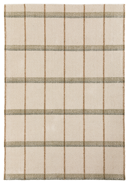 Gallery Direct Solis Check Rug Ivory - complete front product view, 230 x 160 cm