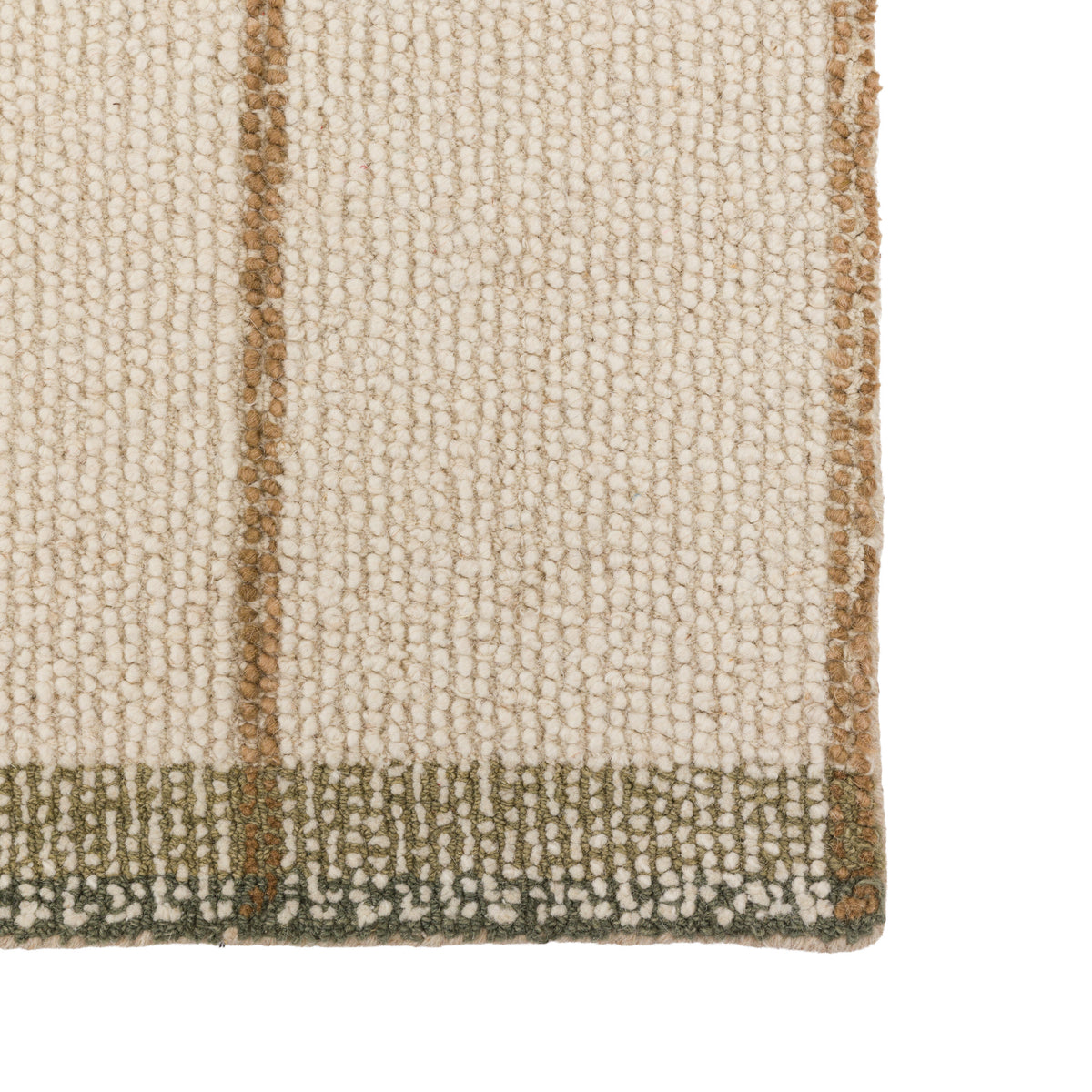 Gallery Direct Solis Check Rug Ivory - corner and edge showing woven texture and finishing