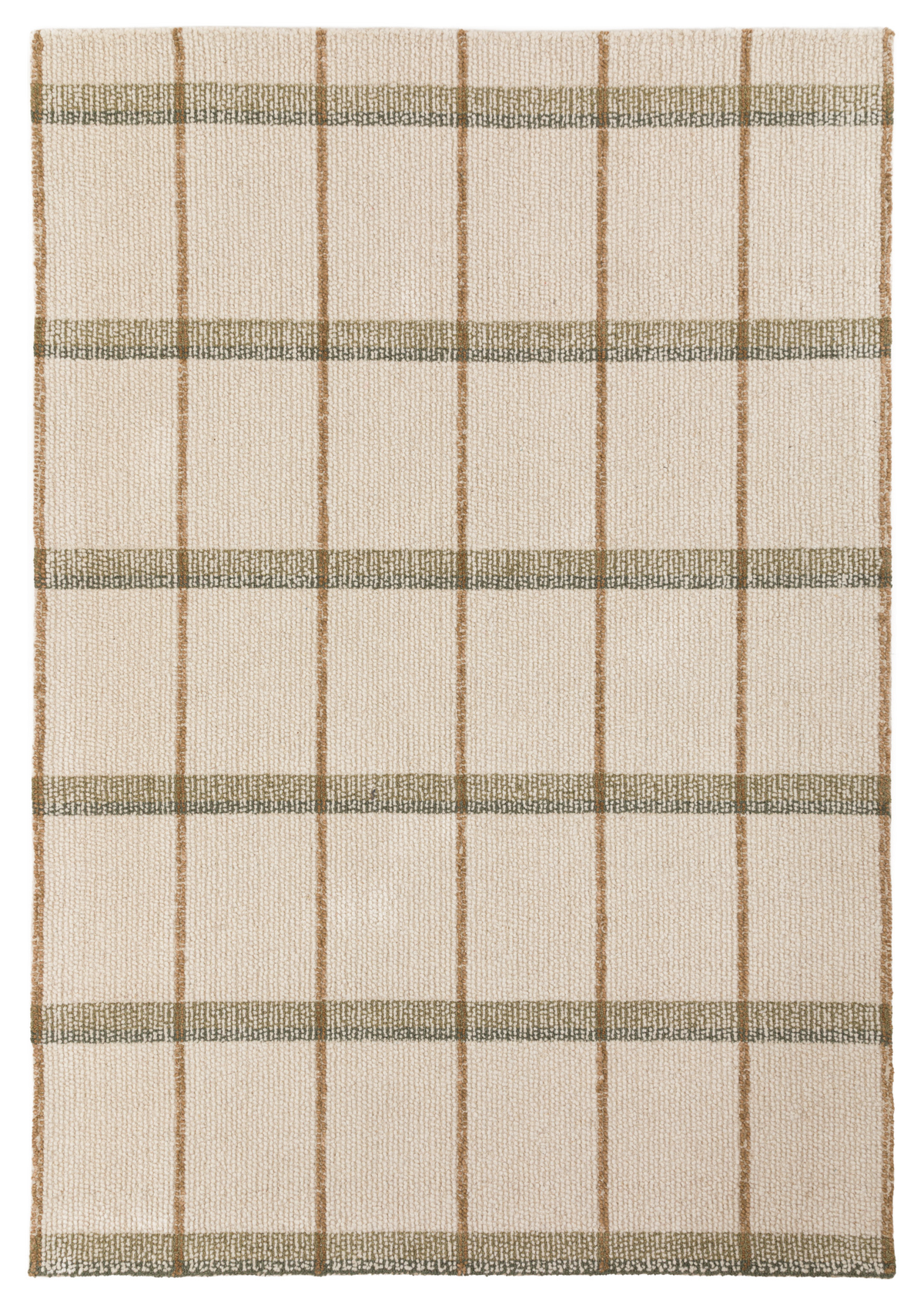 Gallery Direct Solis Check Rug Ivory - complete front product view, 290 x 200 cm