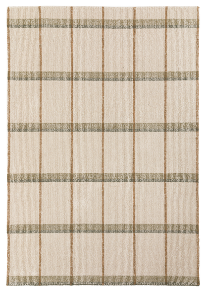 Gallery Direct Solis Check Rug Ivory - complete front product view, 290 x 200 cm