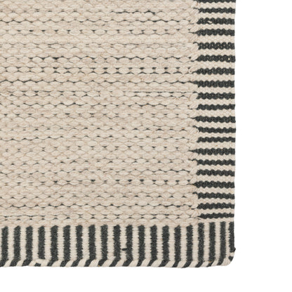 Gallery Direct Valena Border Rug Ecru - corner and edge showing woven texture and finishing