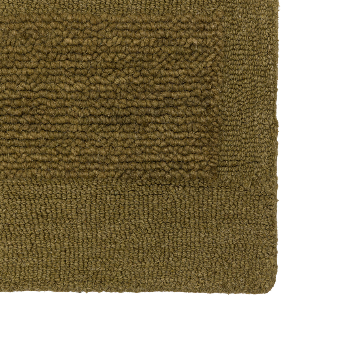 Gallery Direct Virelle Rug Olive - corner and edge showing woven texture and finishing