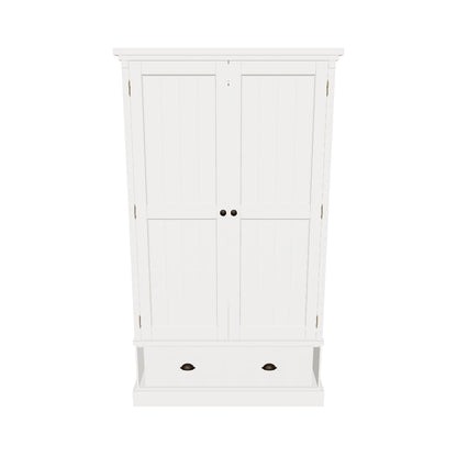 Gallery Direct Eton 2 Door 1 Drawer Wardrobe in White — 3D visualisation © Shackletons