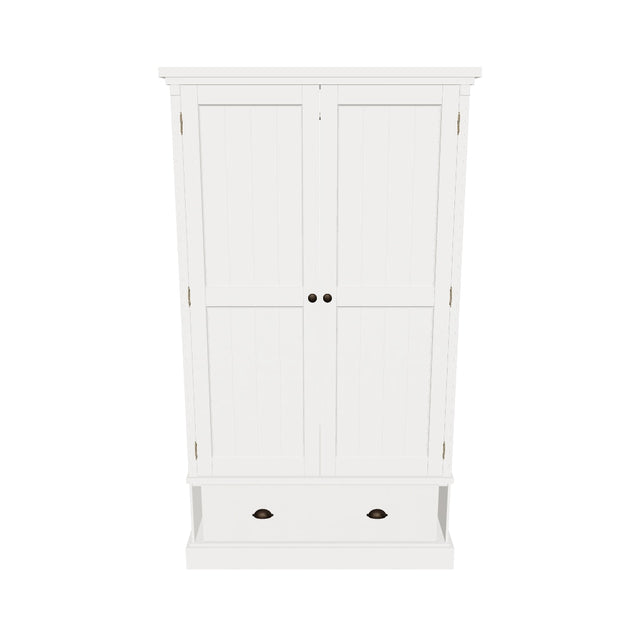 Gallery Direct Eton 2 Door 1 Drawer Wardrobe in White — 3D visualisation © Shackletons