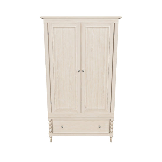 Approximate photo-reconstructed Artisan wardrobe AR review model; nominal 1100 x 580 x 1950 mm; hidden details estimated