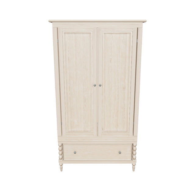 Approximate photo-reconstructed Artisan wardrobe AR review model; nominal 1100 x 580 x 1950 mm; hidden details estimated