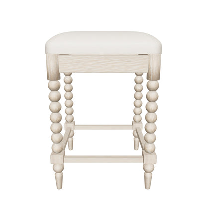 Photo-based approximate Artisan biscuit upholstered bar stool, nominal 46 x 46 x 68.5 cm. Review sample.