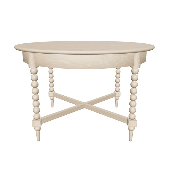 Approximate photo-reconstructed Artisan round-table; static closed nominal footprint, grain registration and hidden construction estimated