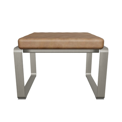 Gallery Direct Fabien Footstool in Brown Leather