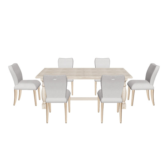 Vancouver rectangular dining set six — corrected photo-guided chairs, approximate AR model v3