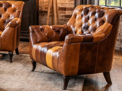 Vintage Sofa Company Bamford Club Armchair in Toffee Patchwork supplier photograph