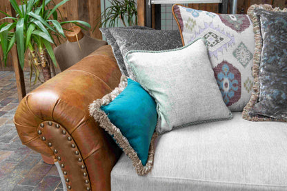 Vintage Sofa Company Brompton 3 Seater Sofa Grey Fabrics and Leather — detail view