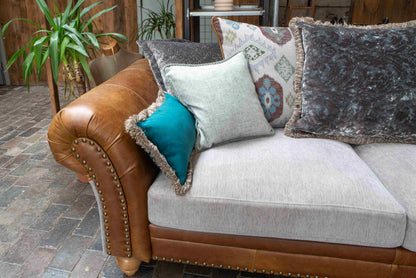 Vintage Sofa Company Brompton 3 Seater Sofa Grey Fabrics and Leather — detail view