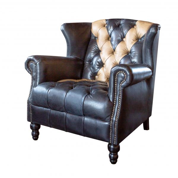 Vintage Sofa Company Crompton Saltire Leather Armchair supplier view 2
