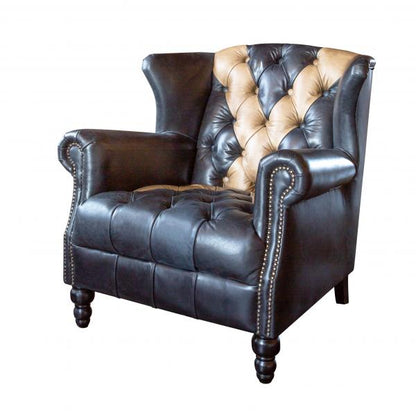 Vintage Sofa Company Crompton Saltire Leather Armchair supplier view 2