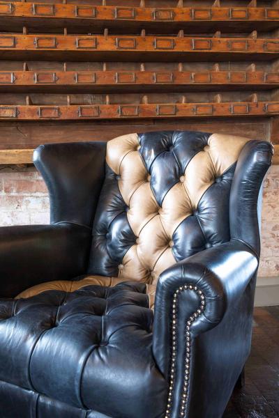 Vintage Sofa Company Crompton Saltire Leather Armchair supplier view 4