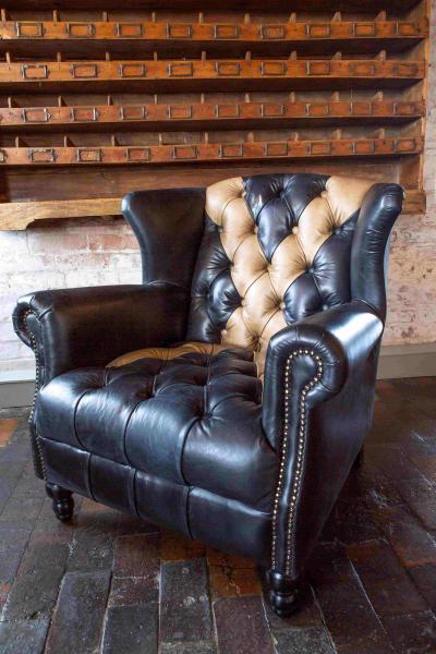 Vintage Sofa Company Crompton Saltire Leather Armchair supplier view 7
