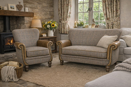Vintage Sofa Company Damson Chair in Houndstooth Bracken Gotham Design — lifestyle setting