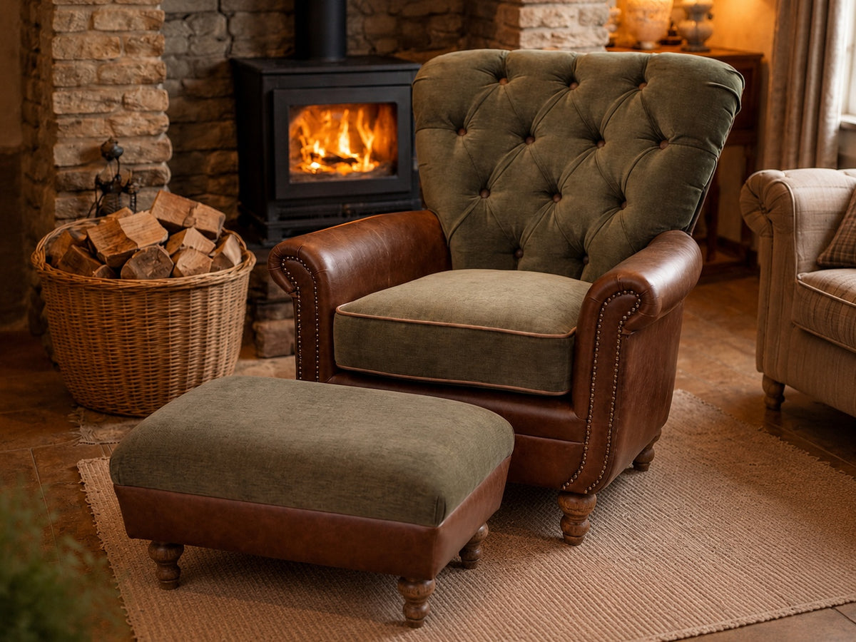 Vintage Sofa Company Elford Footstool Small — lifestyle setting