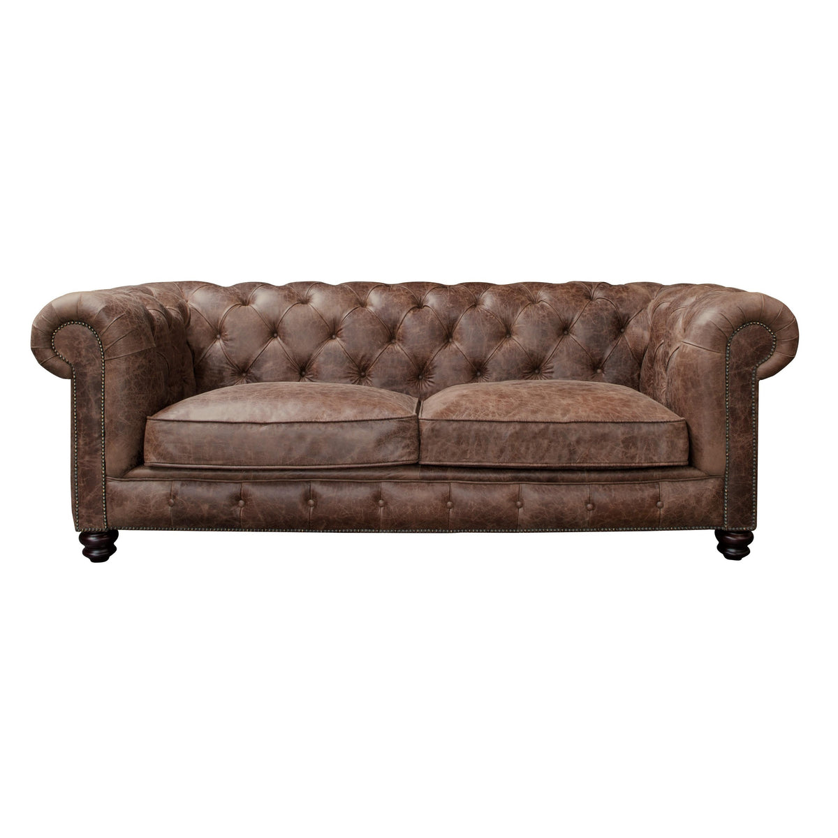 Vintage Sofa Company Gotti Club 3 Seater Espresso Leather — studio product view