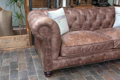 Vintage Sofa Company Gotti Club 3 Seater Espresso Leather — detail view