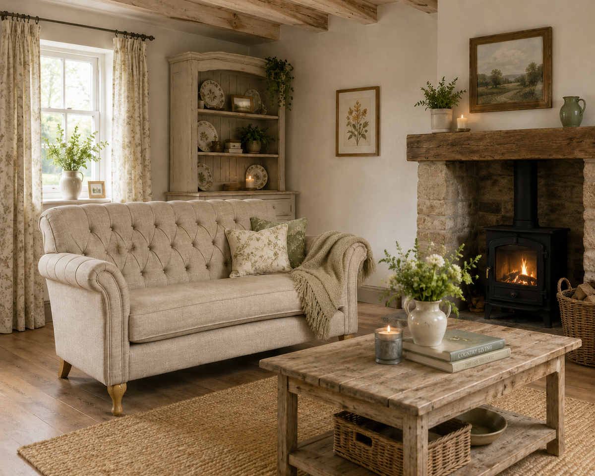 Vintage Sofa Company Padley 2 Seater Sofa in Harrington Tweed — lifestyle setting