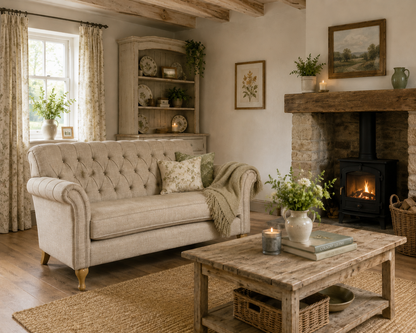Vintage Sofa Company Padley 2 Seater Sofa in Harrington Tweed — lifestyle setting