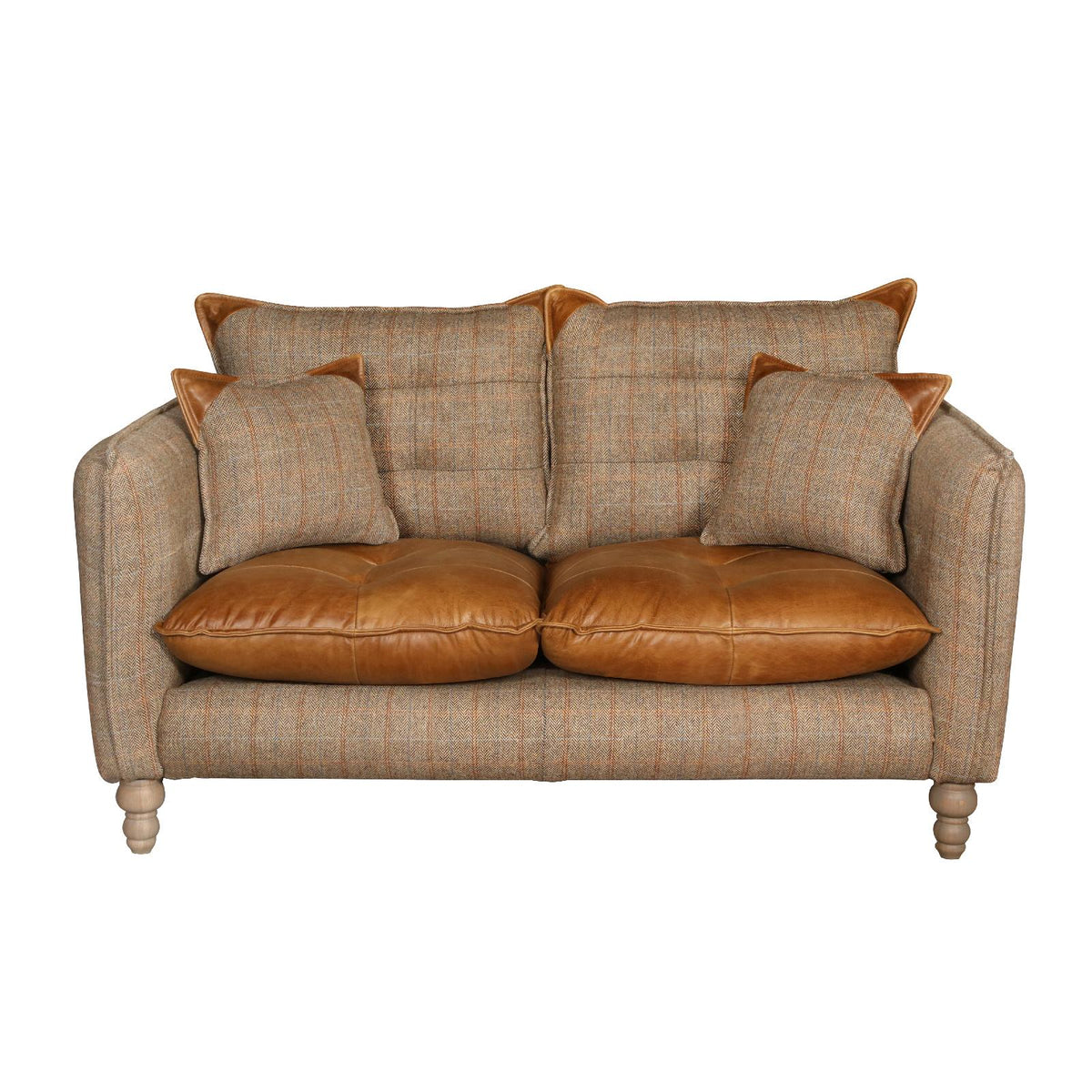 Vintage Sofa Company Regent 2 Seat Sofa - Hunting Lodge and Cerato Brown leather — studio product view