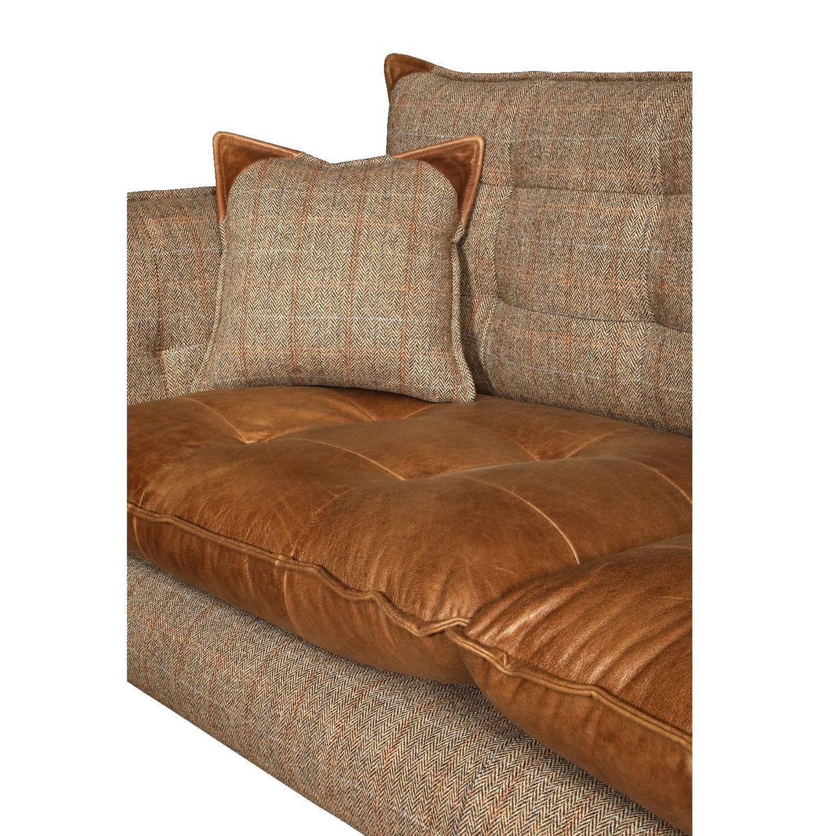 Vintage Sofa Company Regent 2 Seat Sofa - Hunting Lodge and Cerato Brown leather — studio product view