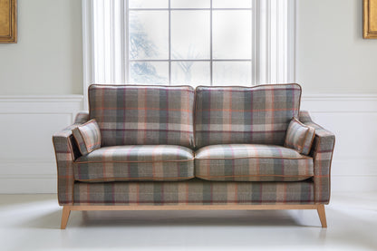 Vintage Sofa Company Whitwell 3 seater Sofa in Malham Green Wool & Tan Leather — lifestyle setting