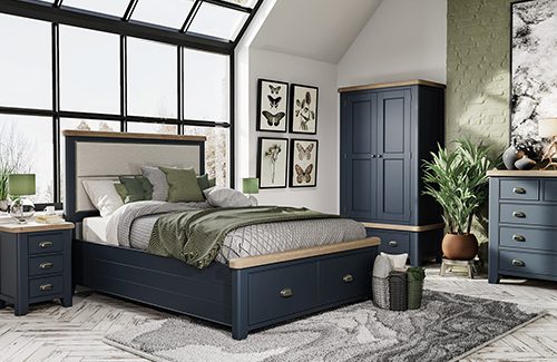 Kettle Interiors Parker Blue Bedroom | Shackletons