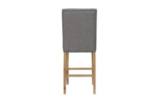 Kettle Interiors Button Back Stool With Studs Light Grey | Shackletons