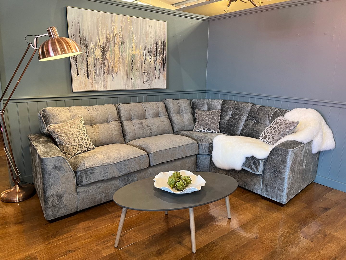 Monroe (LH2+CO+RH1) Sofa in Arran Nickel