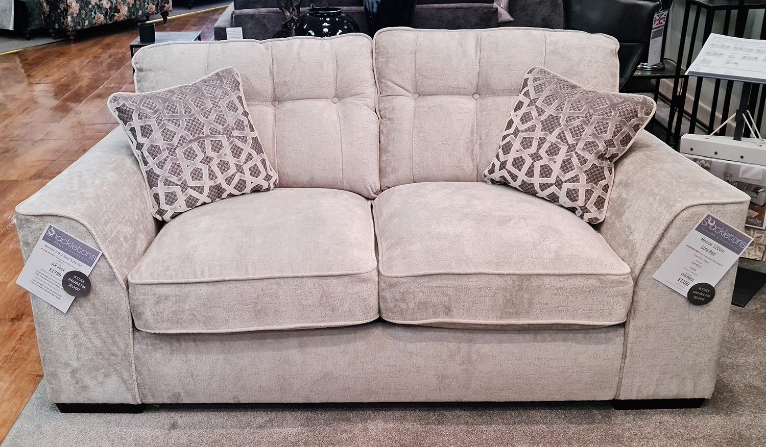Silver sofa clearance set price