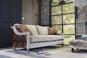 Spink Edgar Bardot Grand Sofa shown in Eternity Jasper and Petropolis Sienna | Shackletons Spink Edgar Bardot Grand Sofa shown in Eternity Jasper and Petropolis Sienna