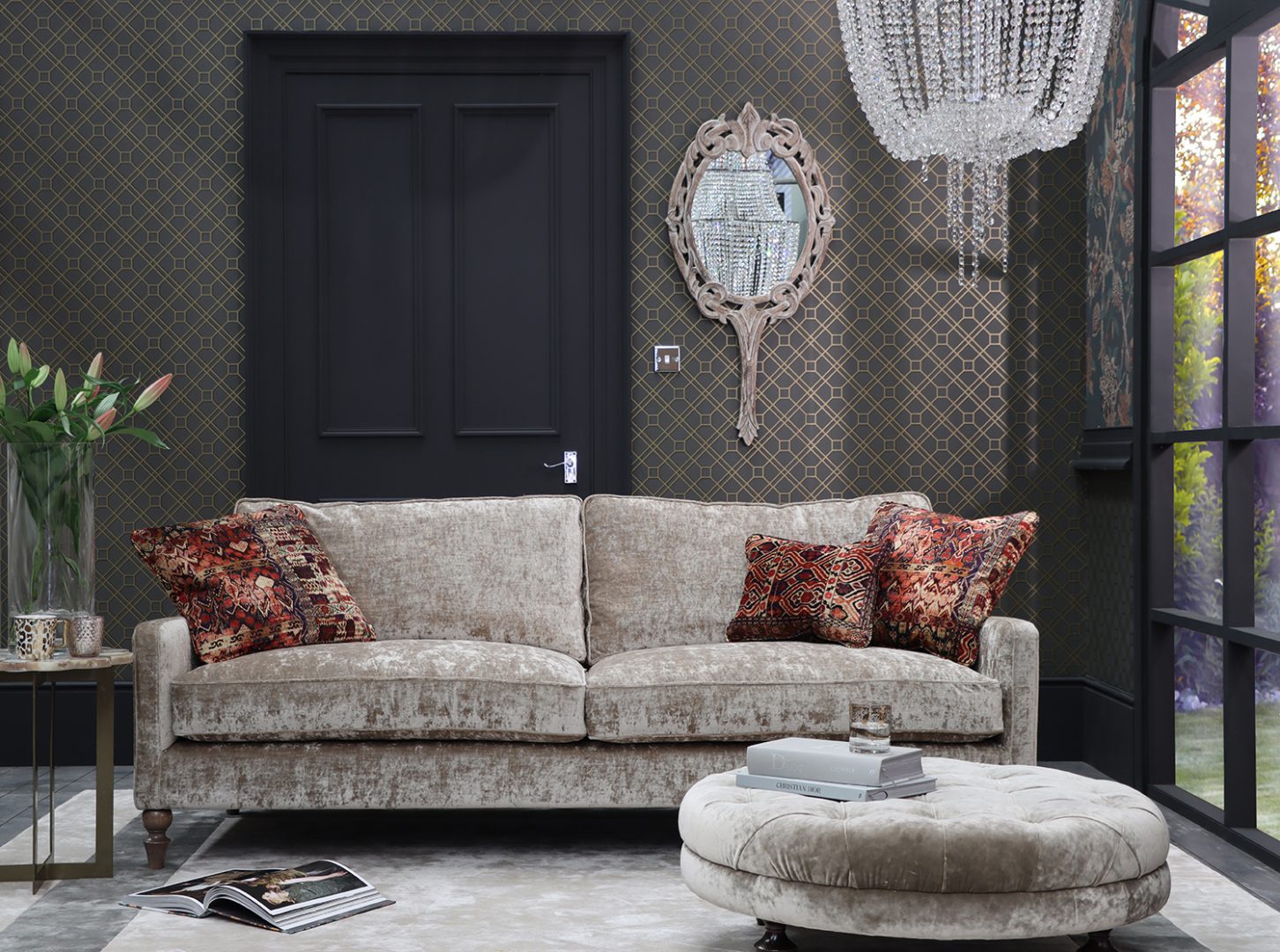 Spink & Edgar Bardot Grand Sofa shown in Eternity Jasper and Petropolis Sienna