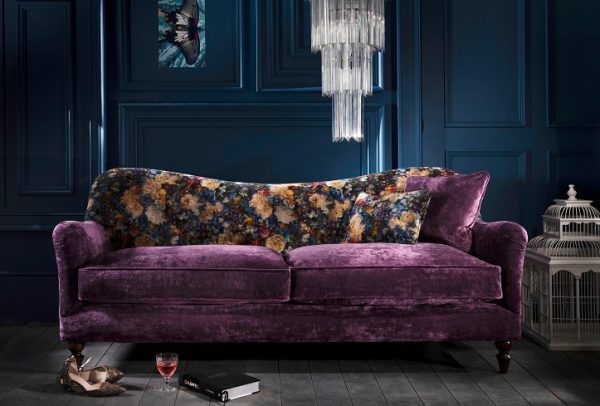 Spink Edgar Tiffany Grand Sofa shown in Allure Tanzanite and Royal Garden Sapphire | Shackletons