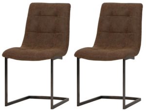 Pair of Carlton Furniture Hampton Chairs PU Tan | Shackletons