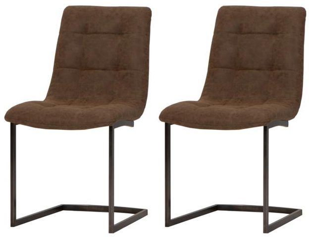 Pair of Carlton Furniture - Hampton Chairs - PU Tan