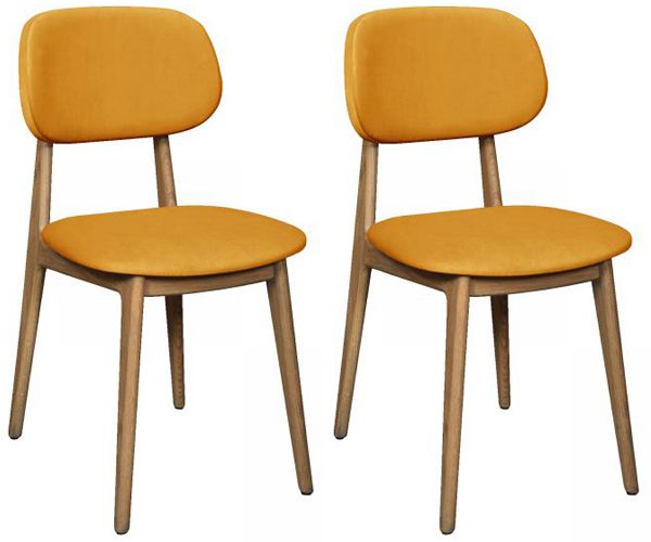 Pair of Carlton Furniture Bari Chairs Plush Mustard | Shackletons