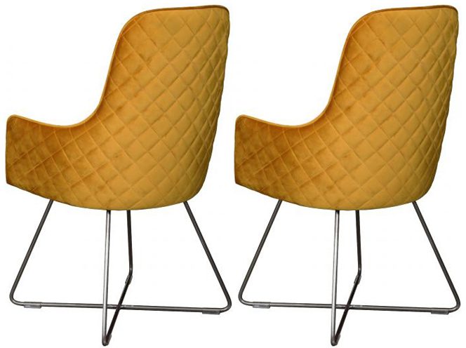 Pair of Carlton Furniture Utah Chairs - Plush Mustard