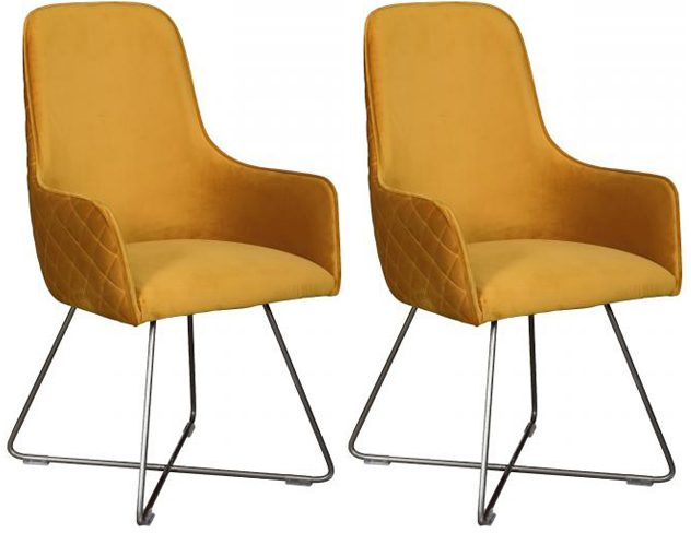 Pair of Carlton Furniture Utah Chairs – Plush Mustard