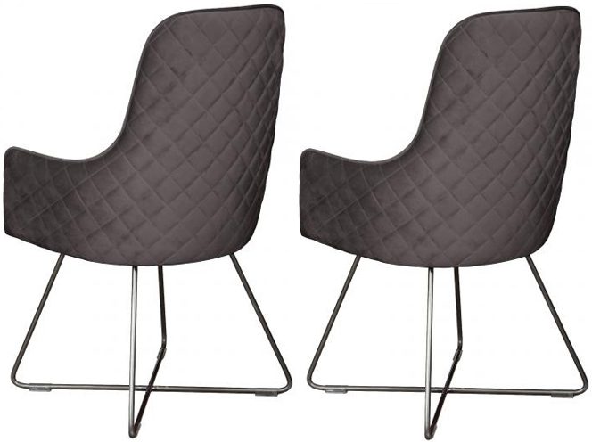 Pair of Carlton Furniture Utah Chairs - Plush Steel