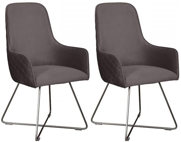 Pair of Carlton Furniture Utah Chairs   Plush Steel | Shackletons