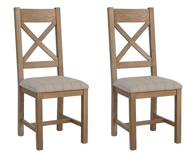 Pair of Parker Natural Cross Back Dining Chairs Natural