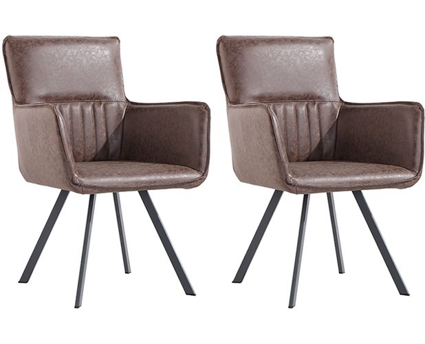 Pair of Kettle Interiors Carver Chairs -Brown