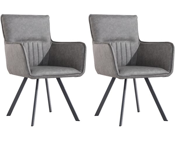 Pair of Kettle Interiors Carver Chairs Grey | Shackletons