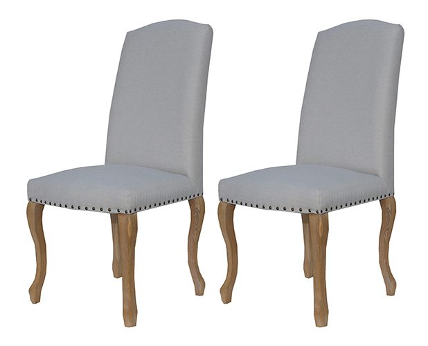 Pair of Kettle Interiors Luxury Chairs With Studs - Natural