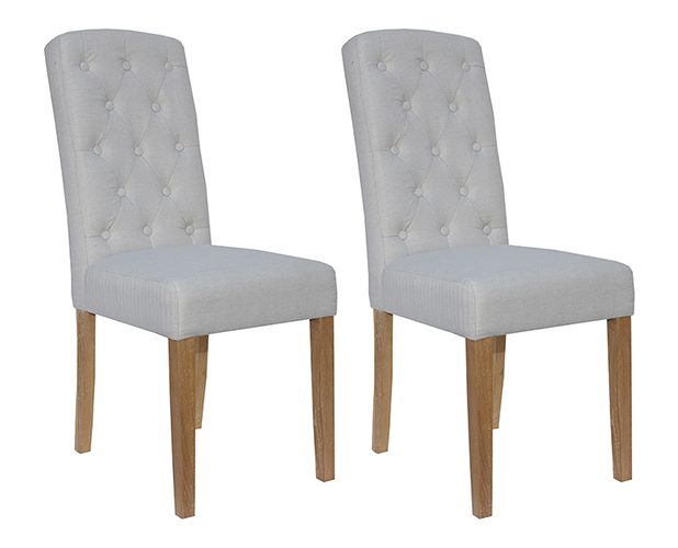 Pair of Kettle Interiors Button Back Upholstered Chairs - Natural